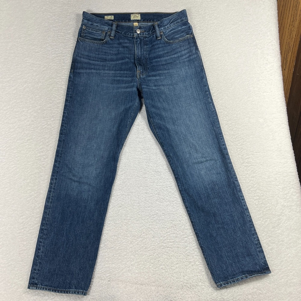 J Crew Denim Blue Jeans Med Wash Classic Straight Leg Designer 30x30 (32x29)